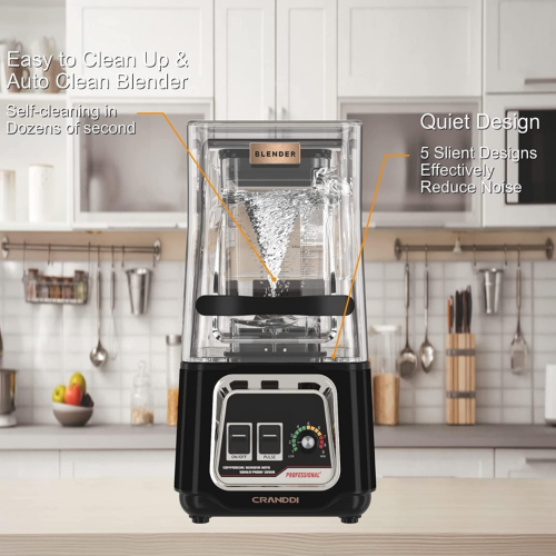 Commercial Blender – Cranddi Black & Silver 3.5 Litres - Image 2