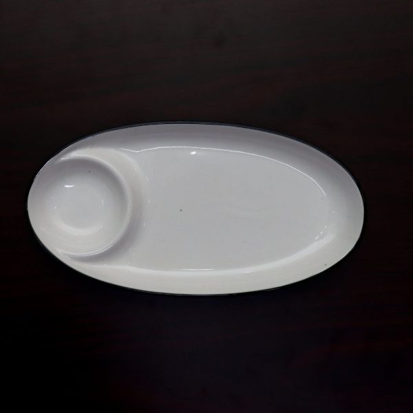 Oval Plate With Sauce Bowl 11 Inches